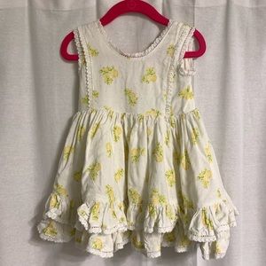 Girls Wish & Wander White/Yellow Dress, 2T